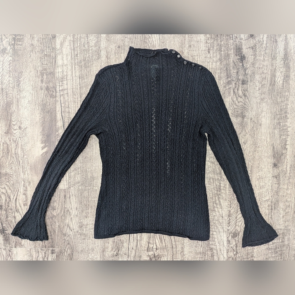 Black Cable Knit Women's Sweater